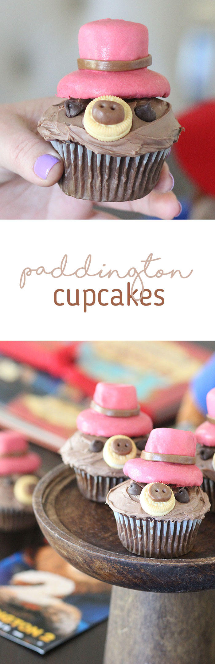 Paddington Cupcakes. Cute bear cupcakes for parties. 