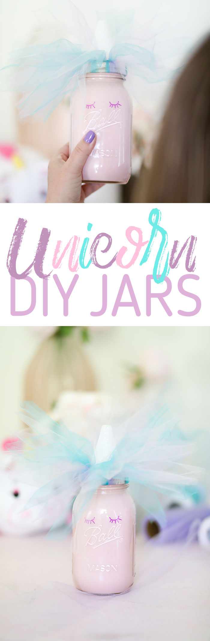 Unicorn DIY. Cute Mason Jar Unicorn.