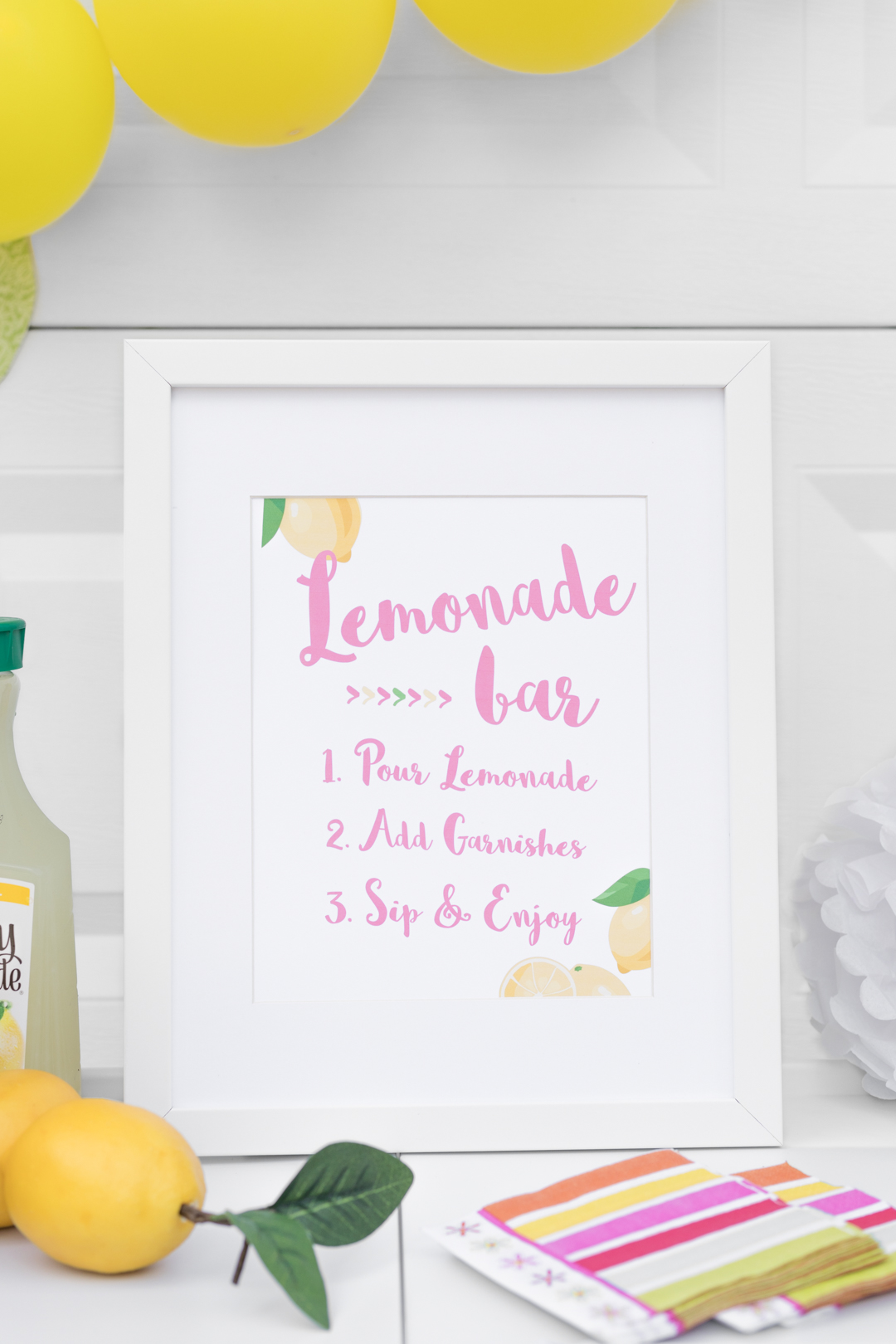 Lemonade Bar Cart Ideas. Best of summer all on one bar cart from lemonade to amazing garnishes.