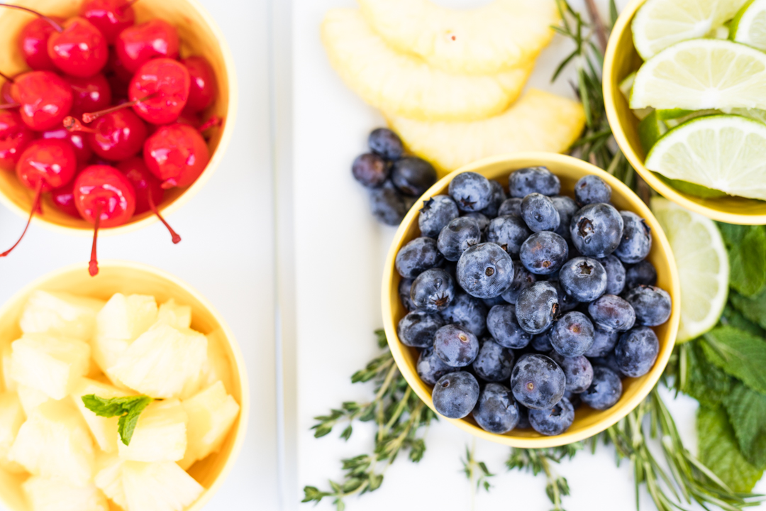 Lemonade Bar Cart Ideas. Best of summer all on one bar cart from lemonade to amazing garnishes.