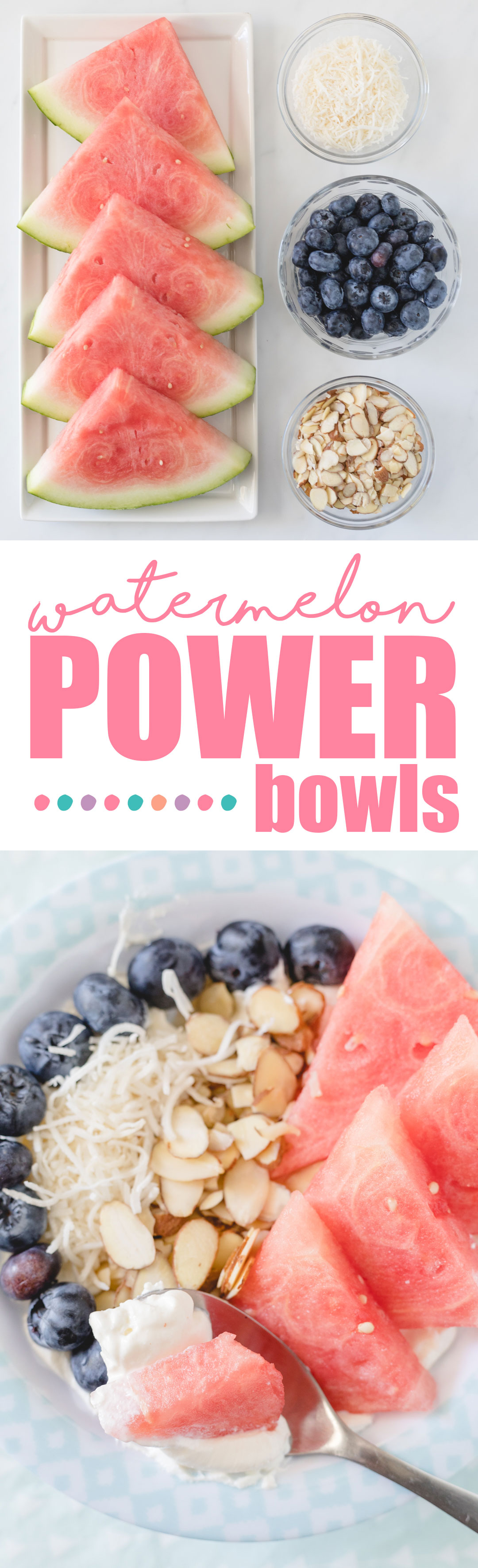 Watermelon Power Bowls. Delish way to start the day or enjoy a nutrient loaded snack.