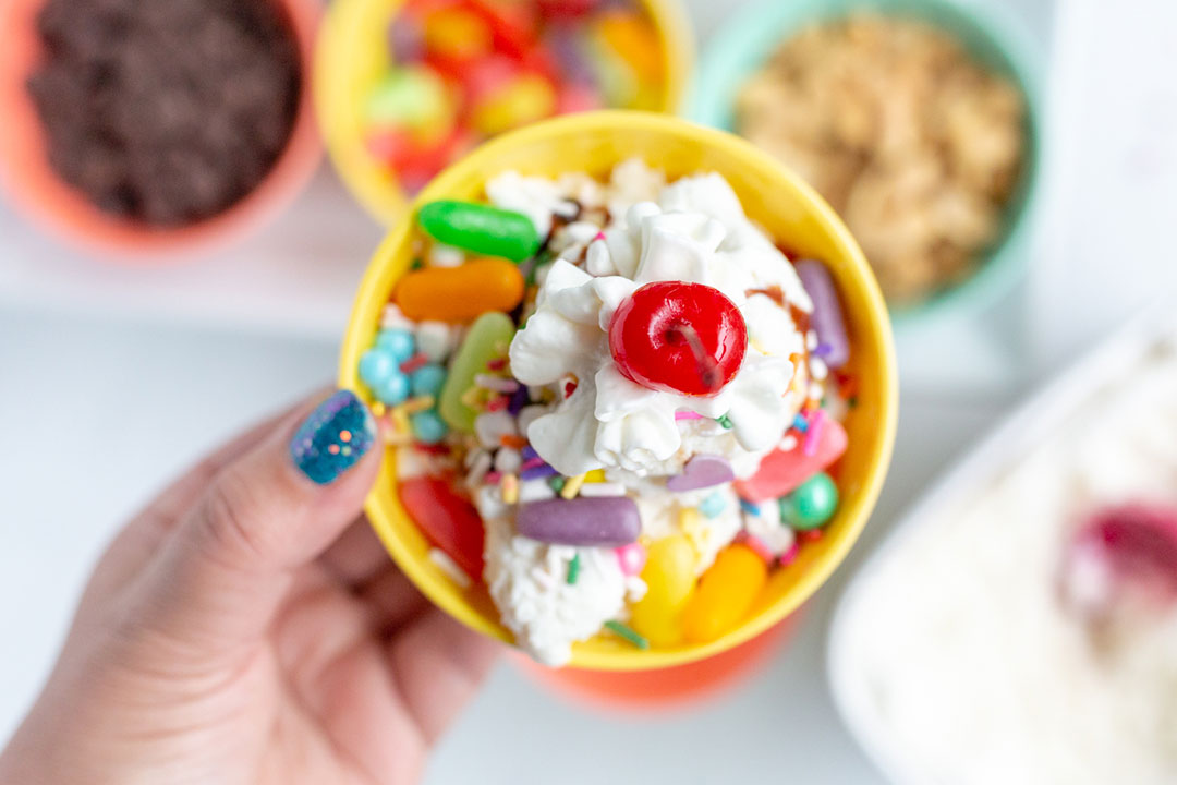 Colorful Ice Cream Bar Ideas. Great for summer entertaining. So easy.