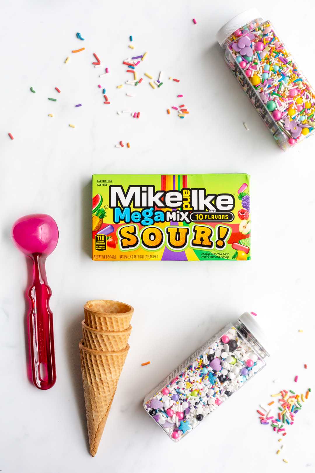 Colorful Ice Cream Bar Ideas. Great for summer entertaining. So easy.