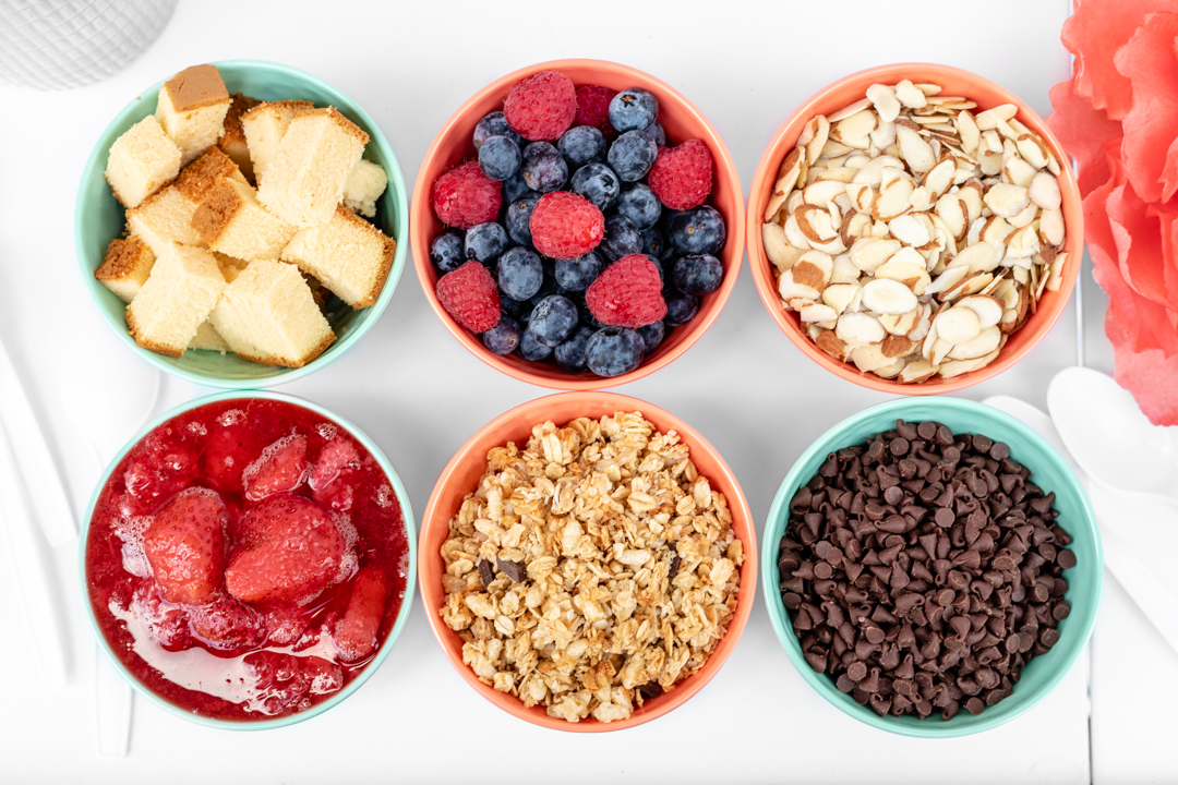 Yogurt Toppings Bar. Fun and refreshing treat station that is perfect for any party or gathering.