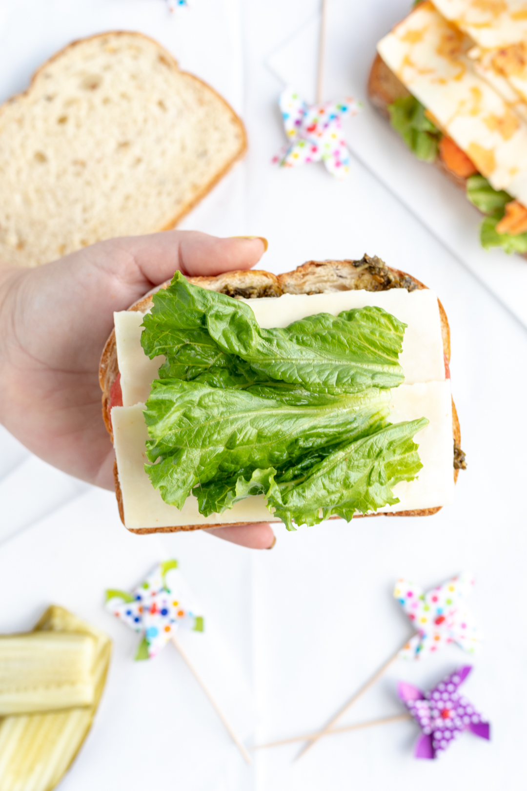 Picnic Sandwiches. Veggie packed sandwiches.