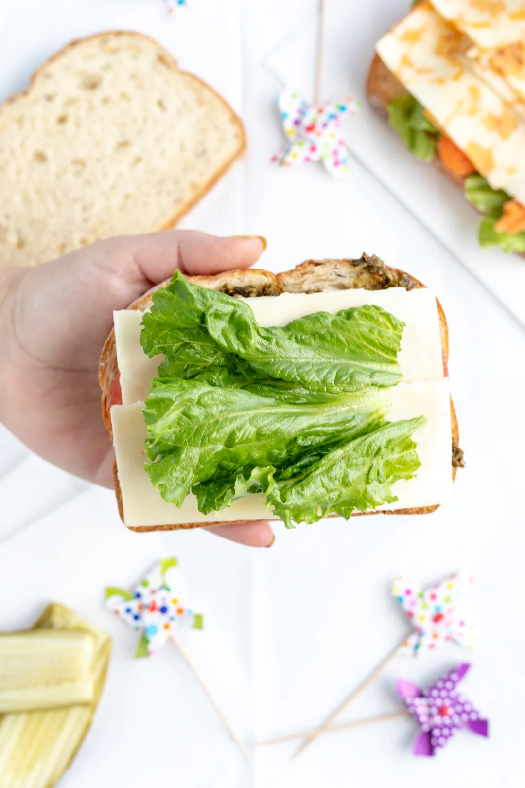 Picnic Sandwiches. Veggie packed sandwiches.
