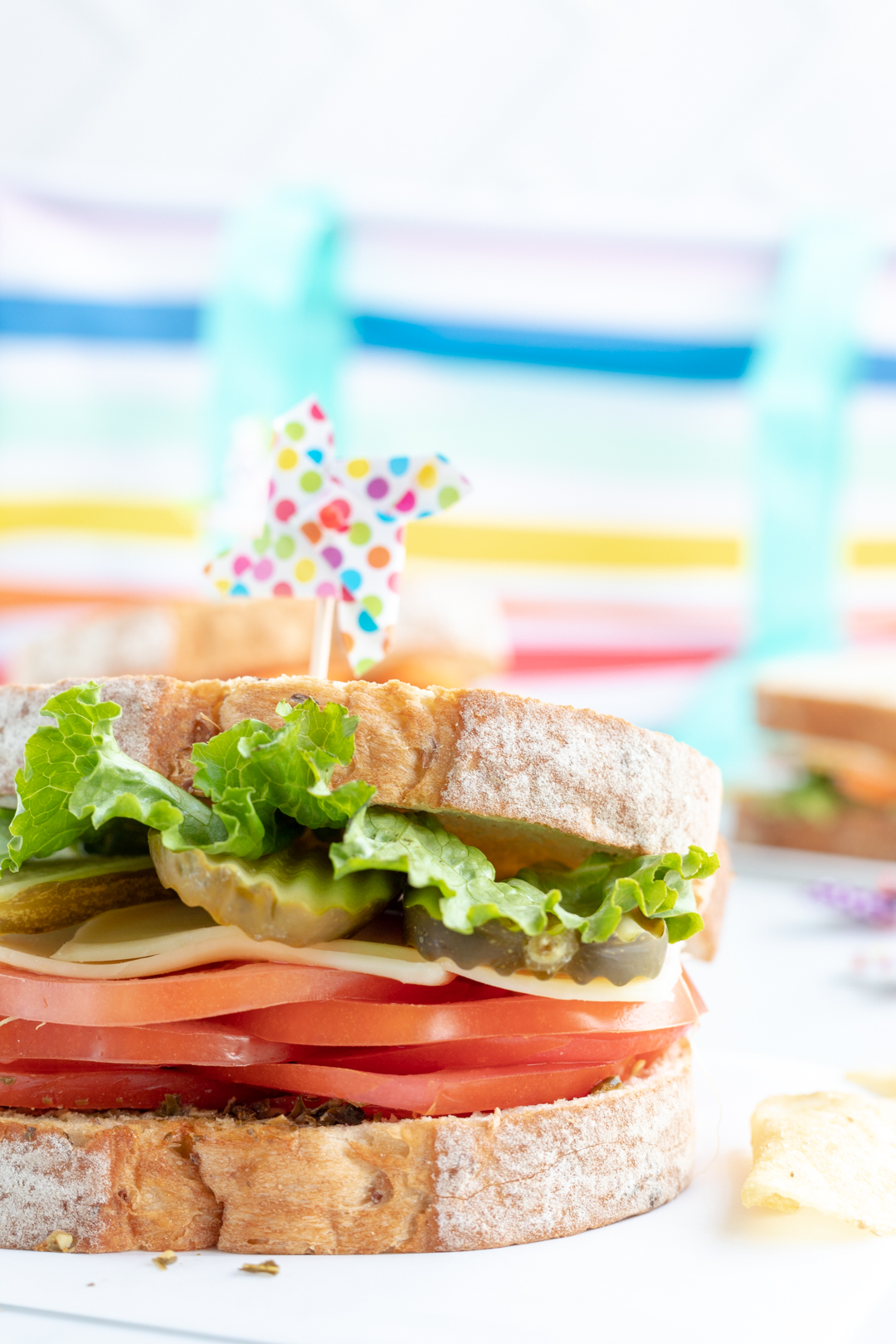 Picnic Sandwiches. Veggie packed sandwiches.