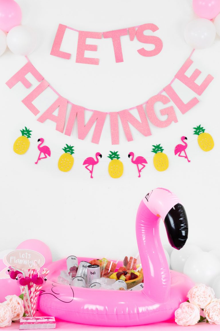 Flamingo Themed Party for Summer featuring Bai Bubbles.