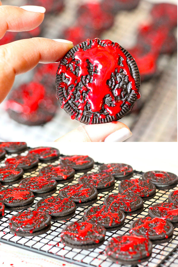 Blood Spatter OREO Cookies for Halloween