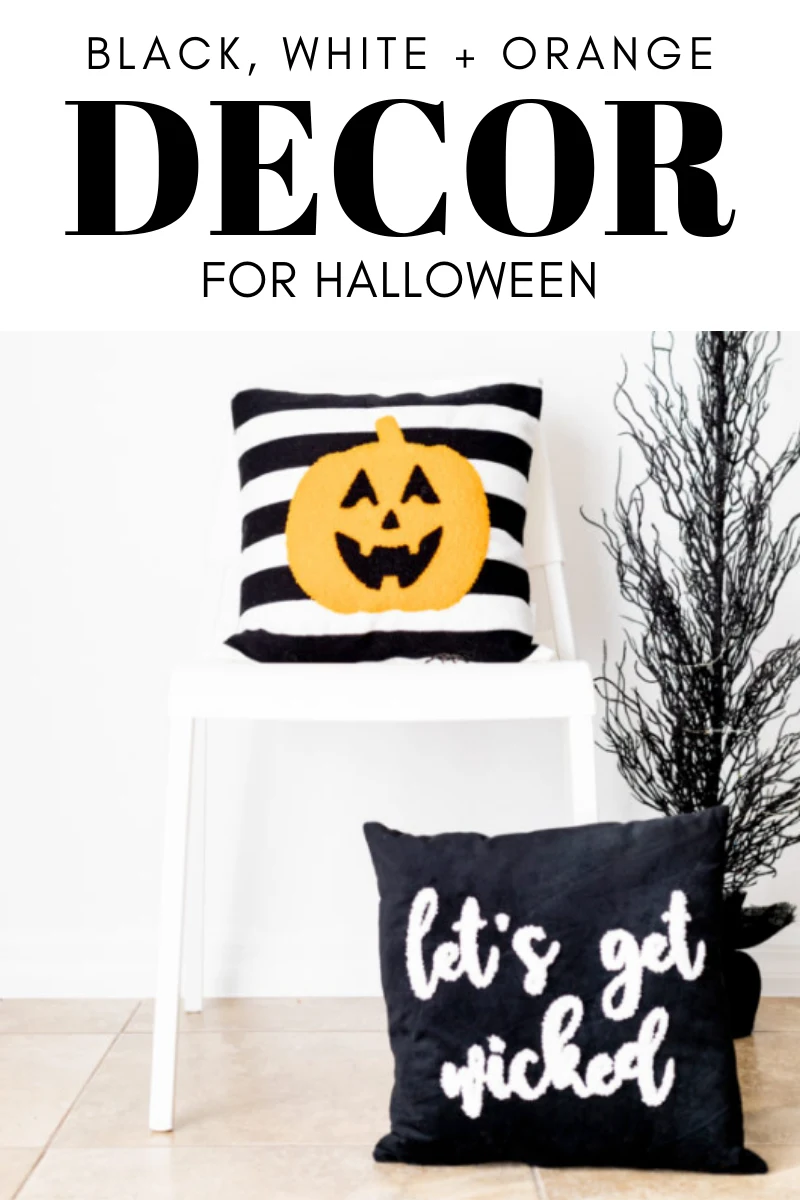 Halloween Decor Ideas. Black and White with Orange.