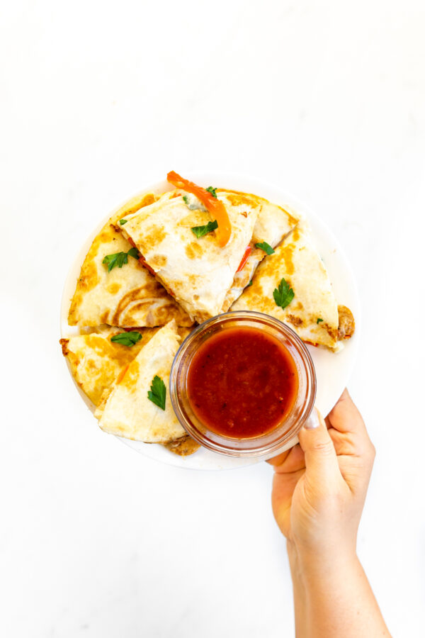 Asiago & Pepper Sausage Quesadillas