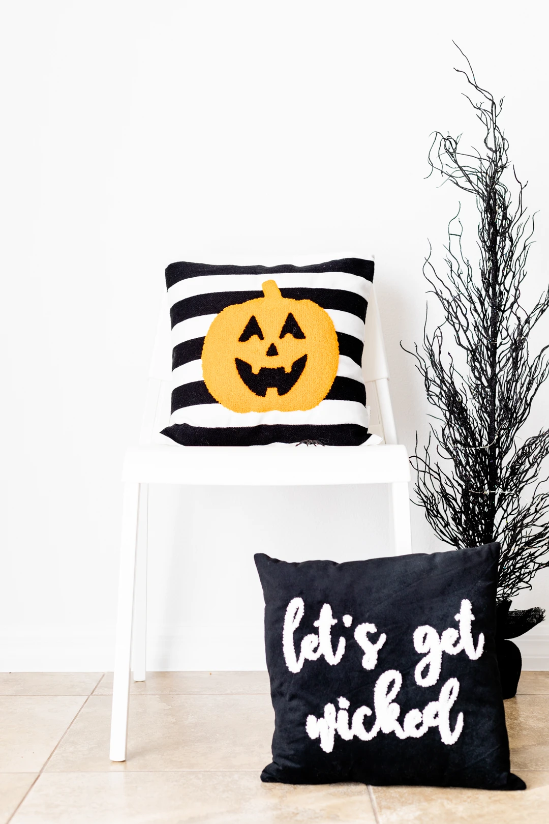 Black, White and Orange Halloween Decor. Trendy modern and clean ideas.