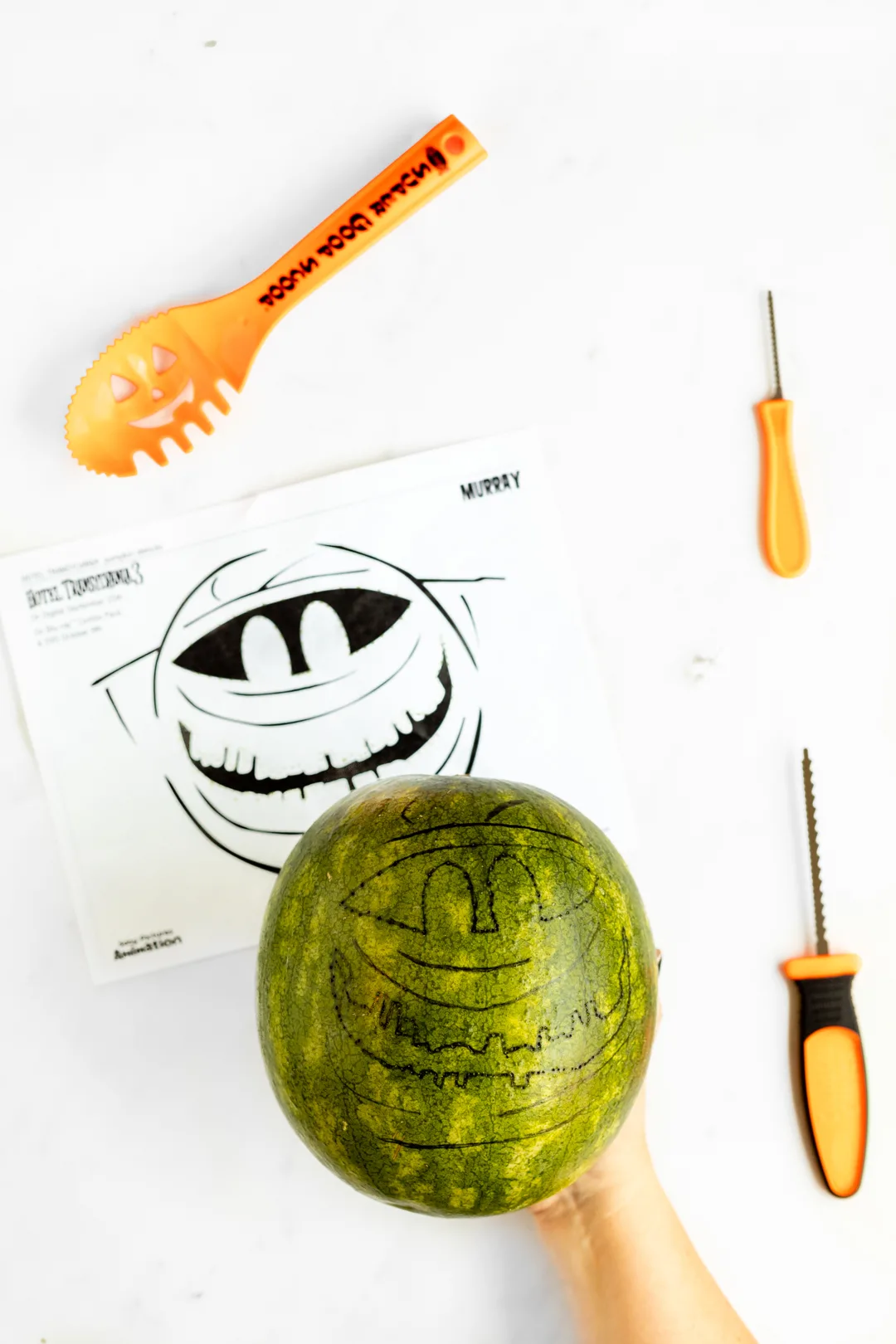 carving a watermelon for halloween