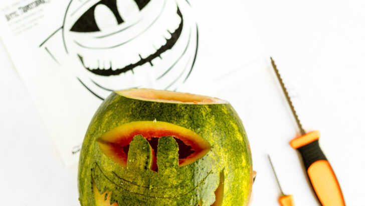 Halloween Watermelon Jack-O-Lanterns