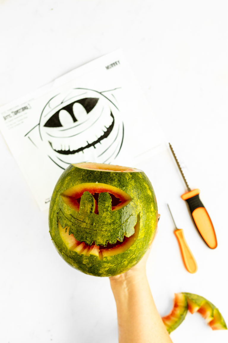 Halloween Watermelon Jack-O-Lanterns