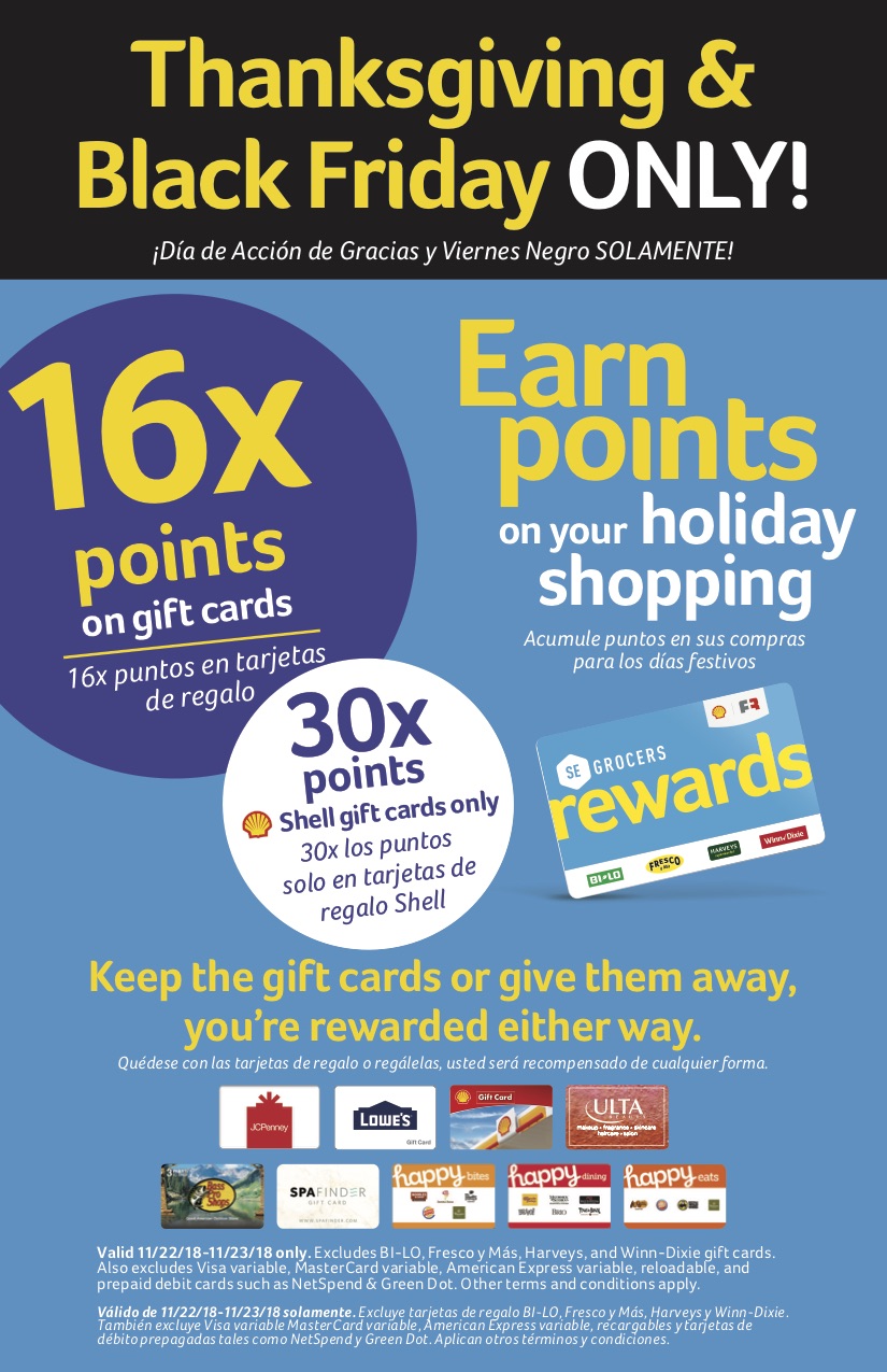 Winn Dixie Gift Card Point Offer.