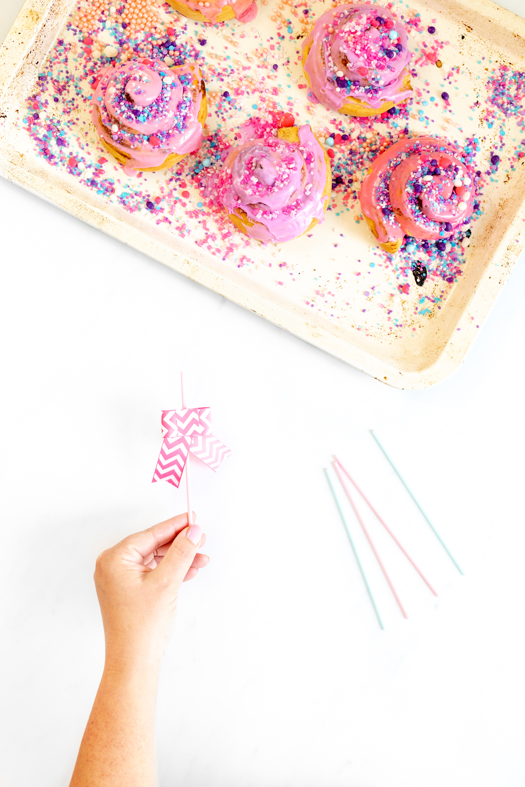 diy pink bows for lollipop sticks