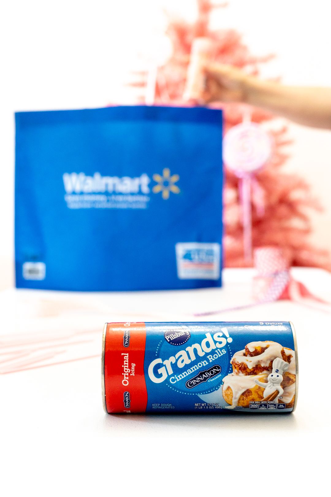 Grands Cinnamon Rolls and Walmart Grocery Bag