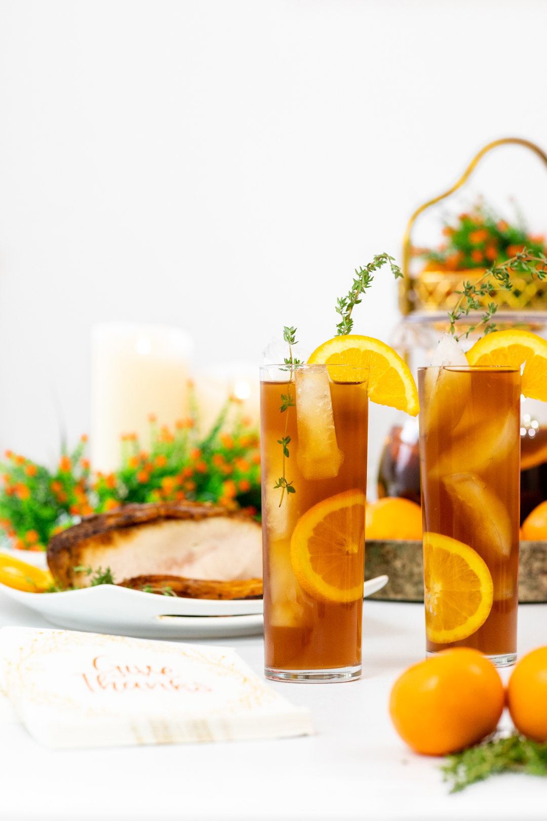 orange & thyme iced tea