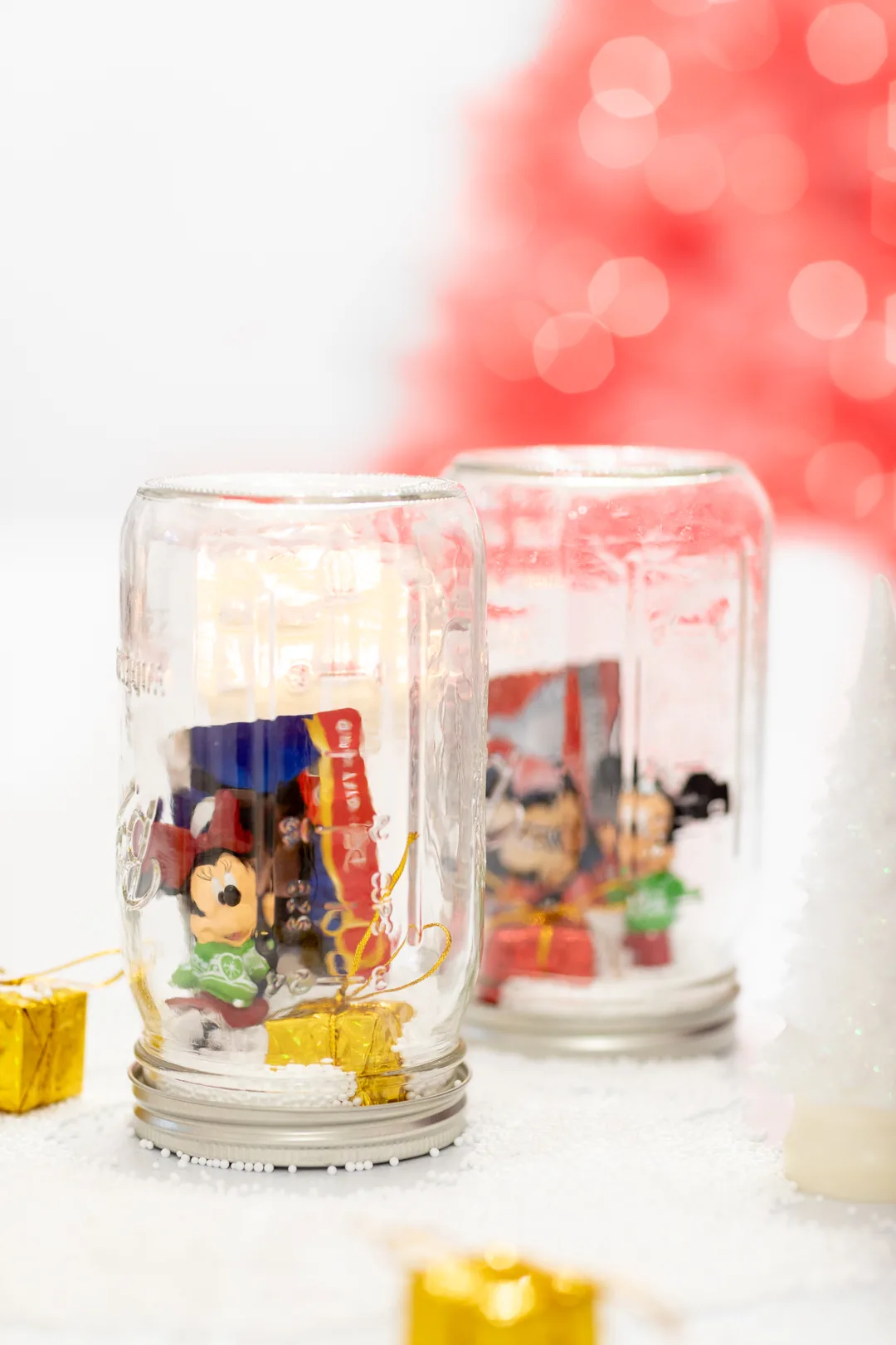 Mickey mouse ornament in a mason jar gift