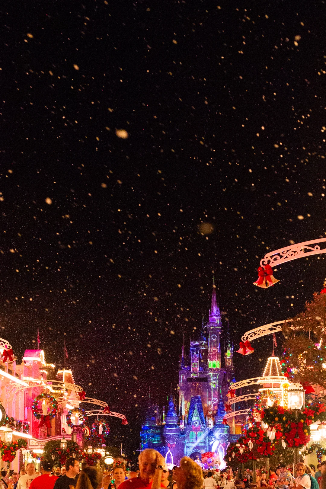 Cinderella's Castle at Walt Disney World at night.