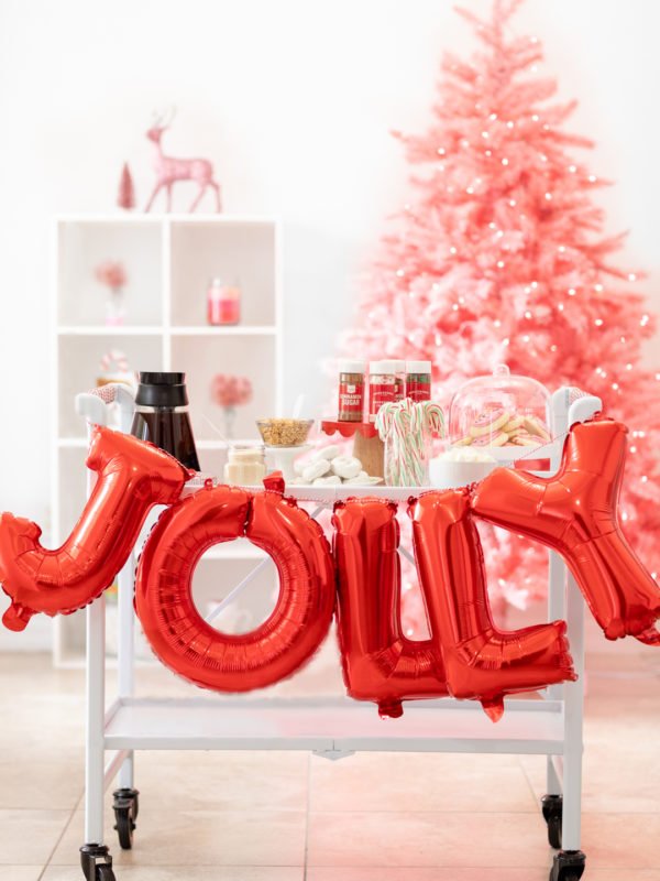 Christmas coffee bar cart spread