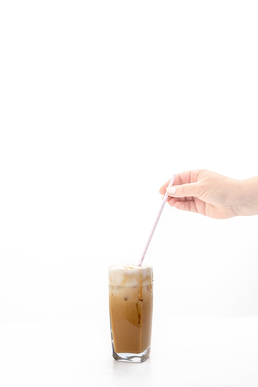 iced coffee with straw