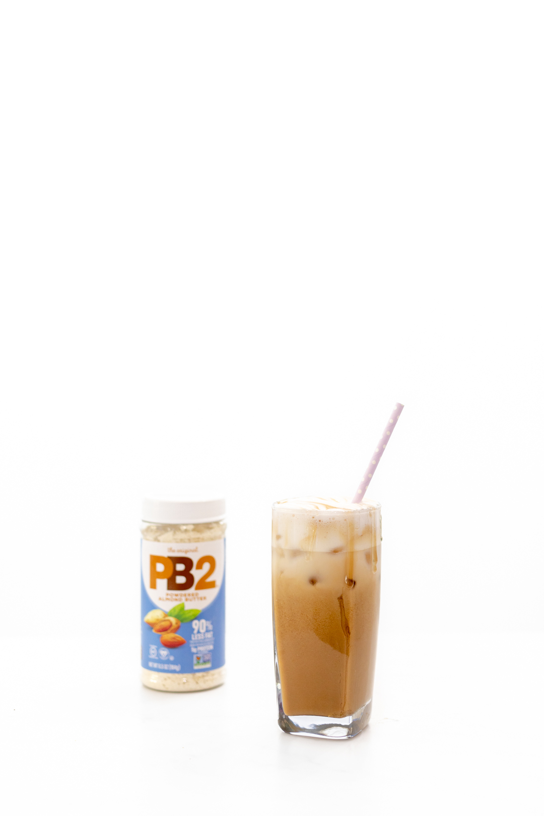 iced coffee made with PB 2