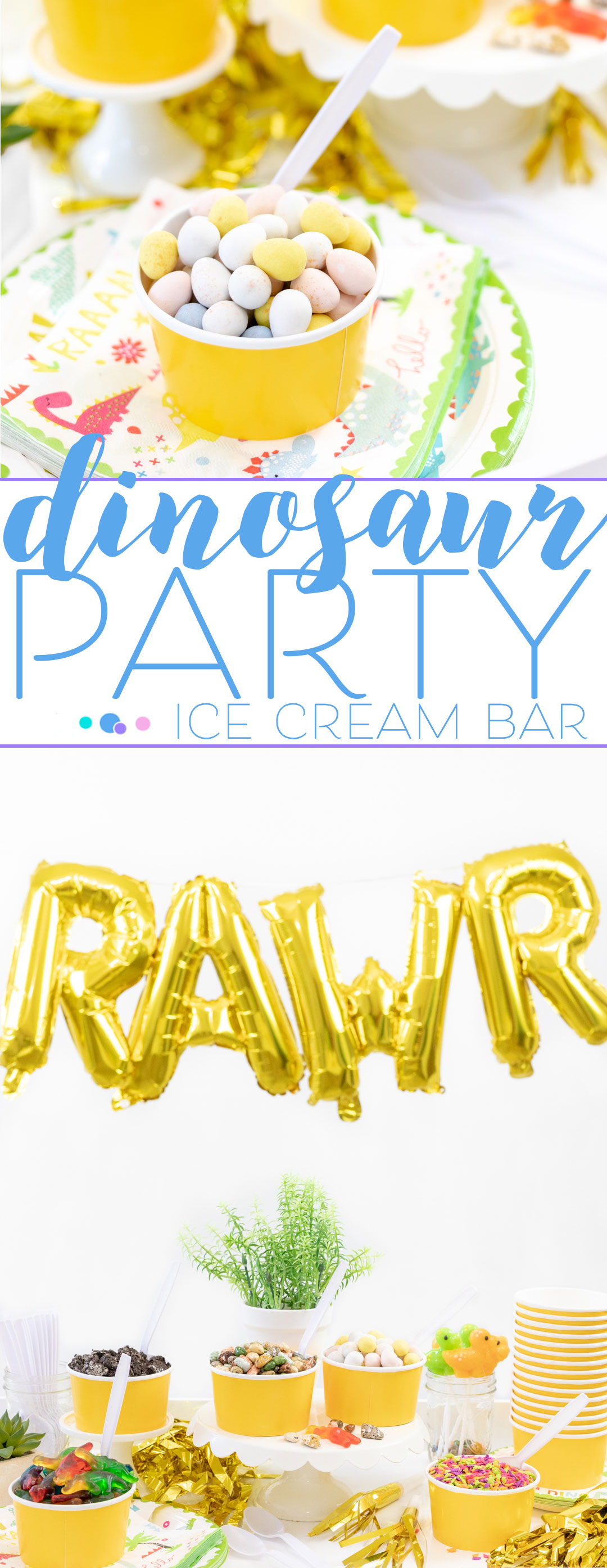 Dinosaur Birthday Party Ice Cream Bar | Cutefetti