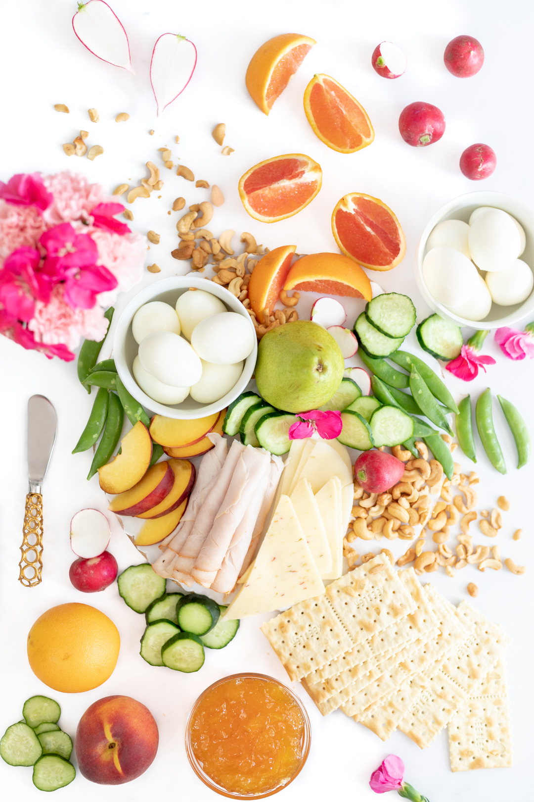 lunch snack tray or lunch charcuterie spread