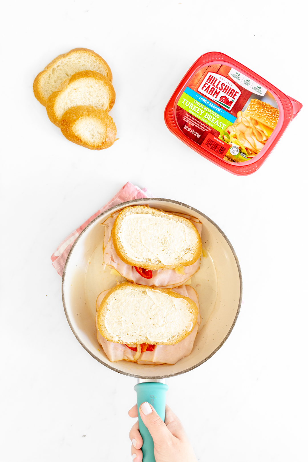 grilled sandwiches in a pan