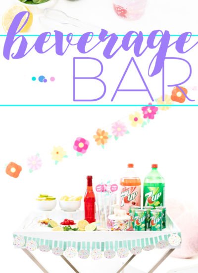 Spring Entertaining Beverage Bar with options galore using a butler tray.
