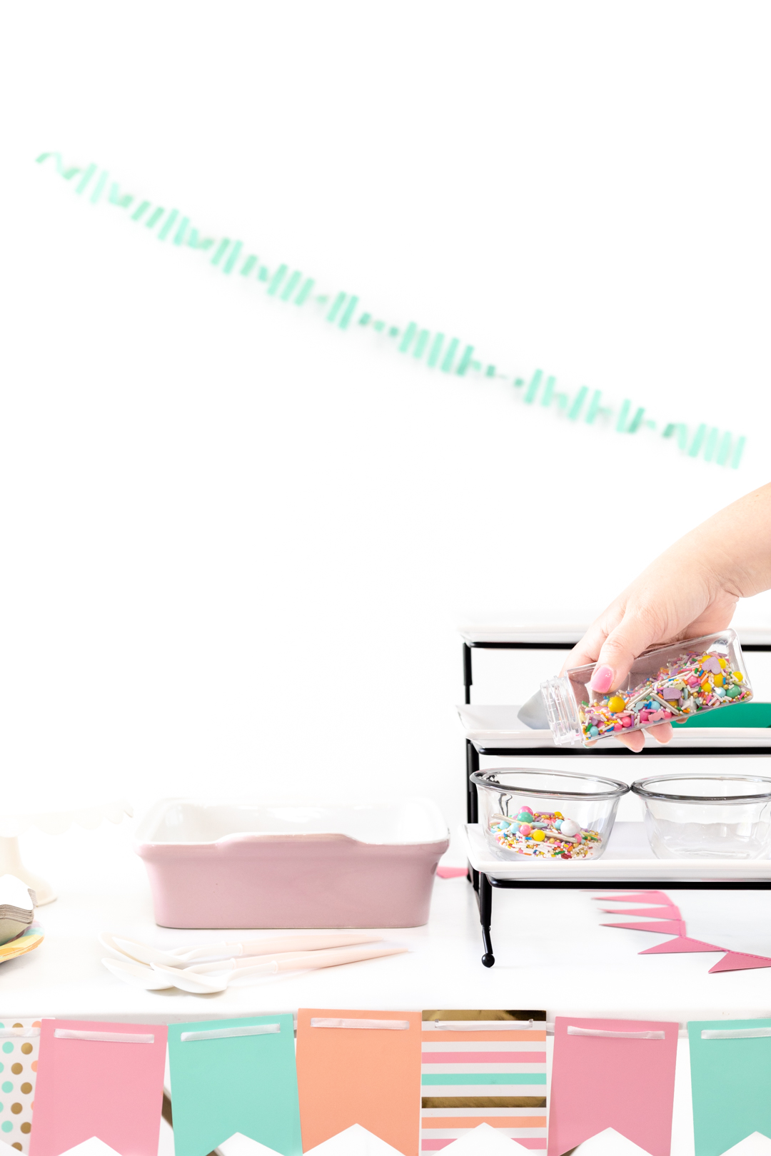 setting up for an ice cream party