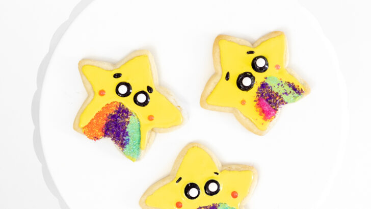 Glitter Puking Star Cookies