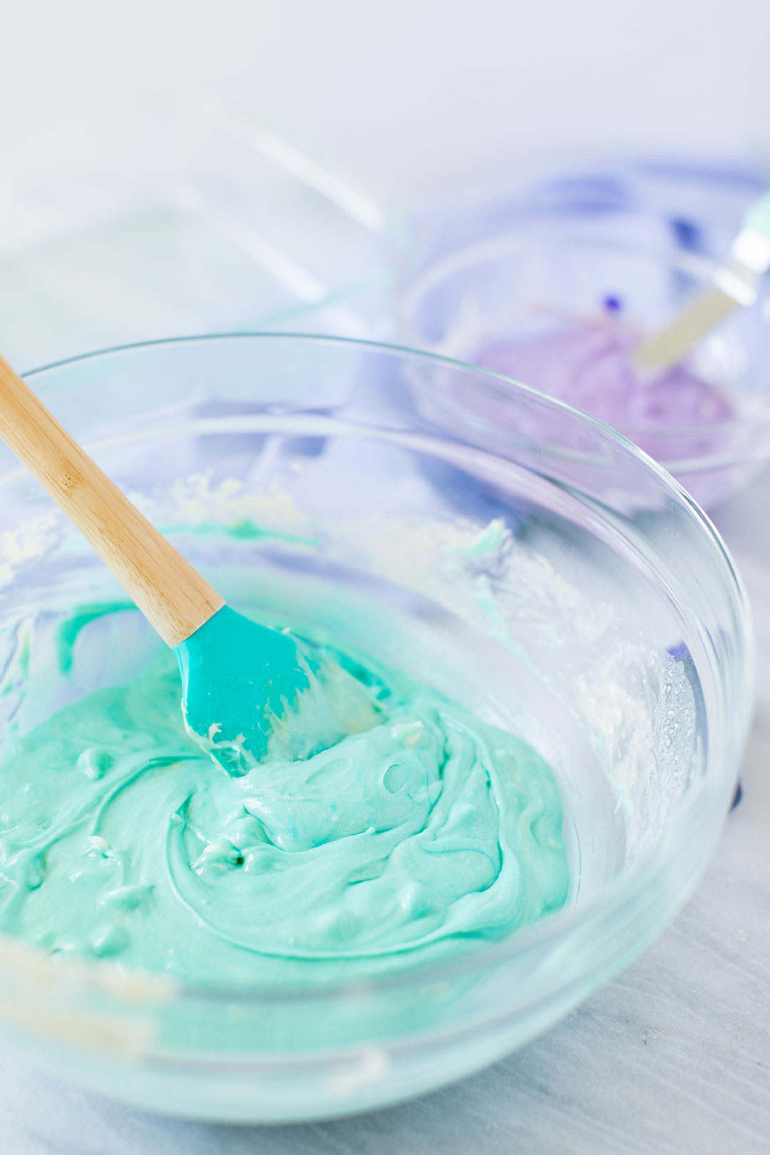 pastel colored blondie in a bowl