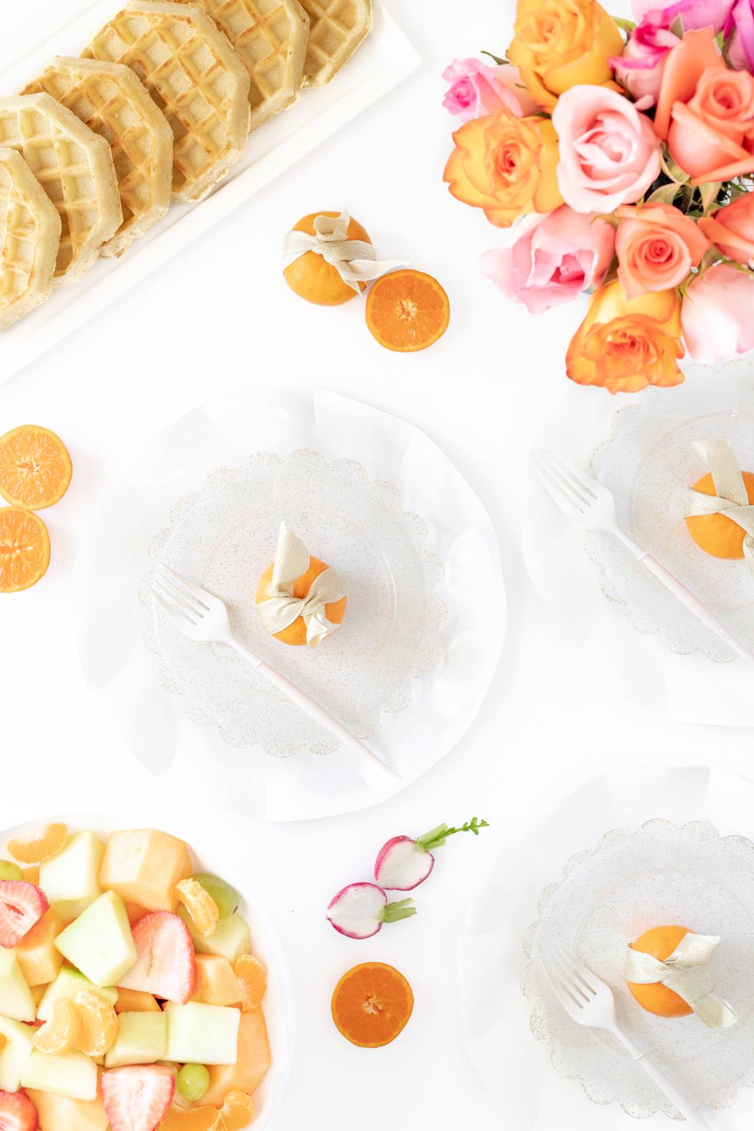 orange and pink tablescape