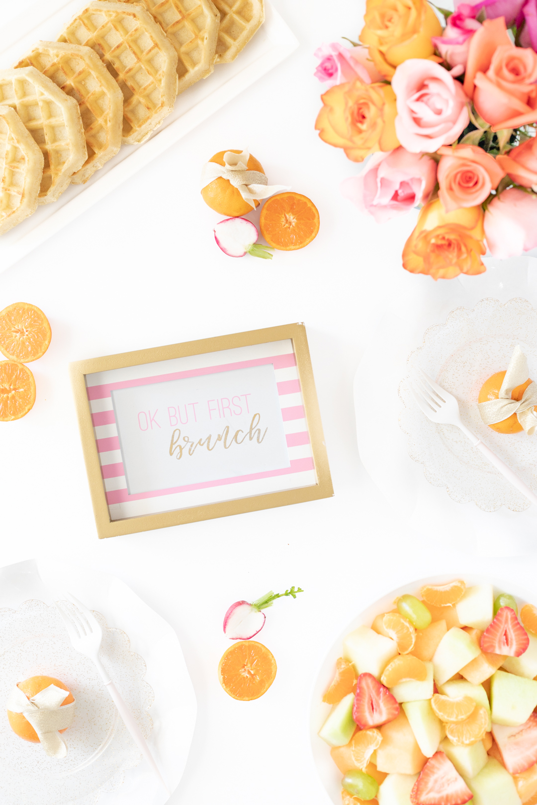 pink and orange brunch layout