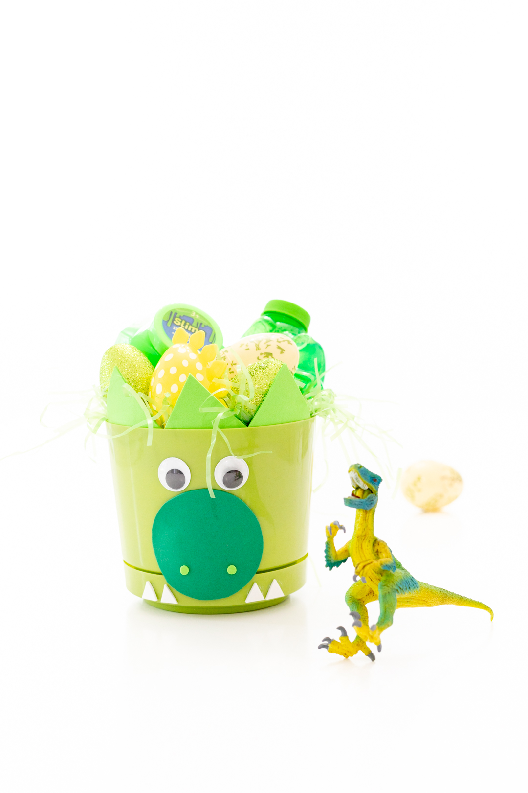 Dinosaur Easter Basket and Dino figure and fillers