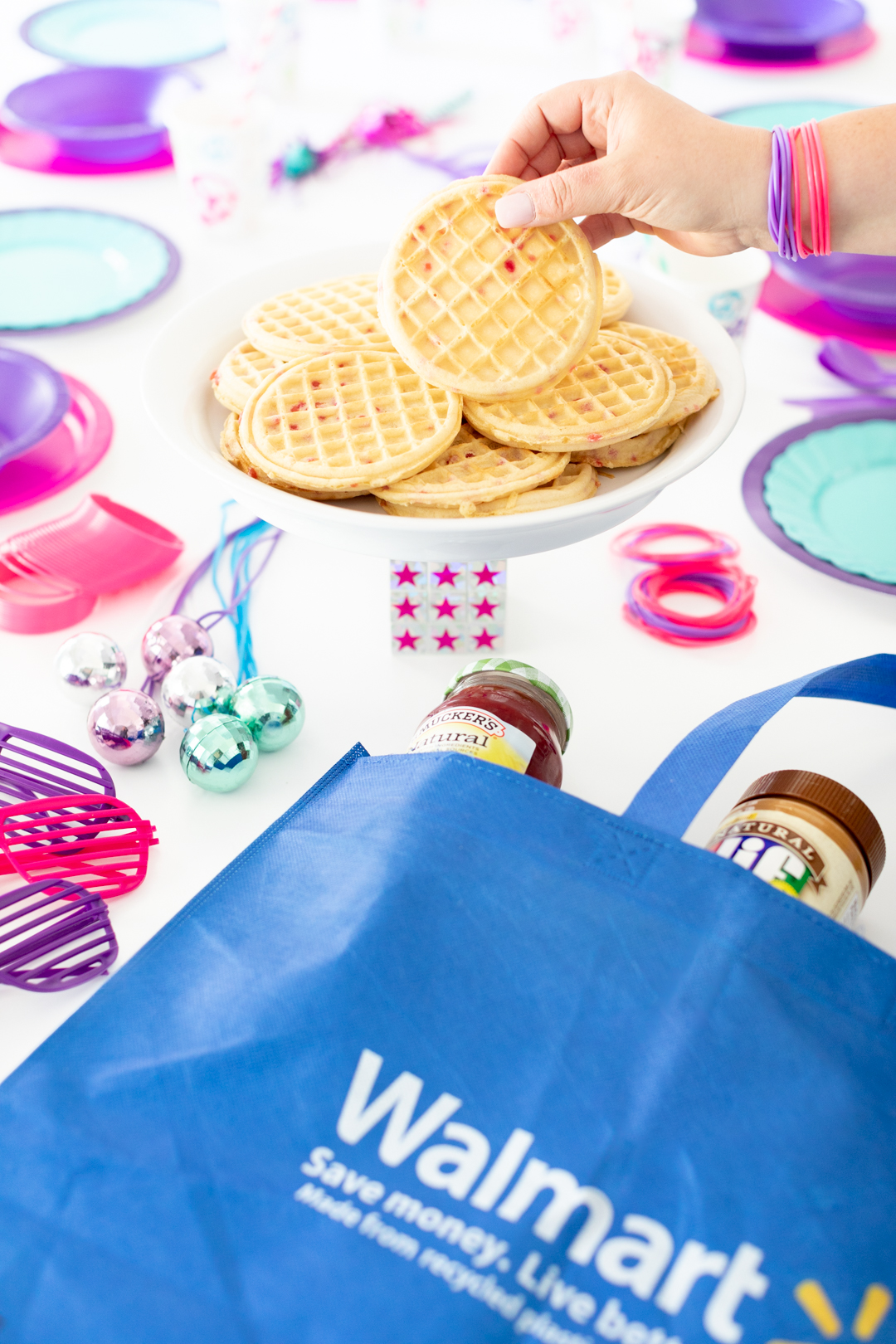 Walmart shopping bag and party supplies