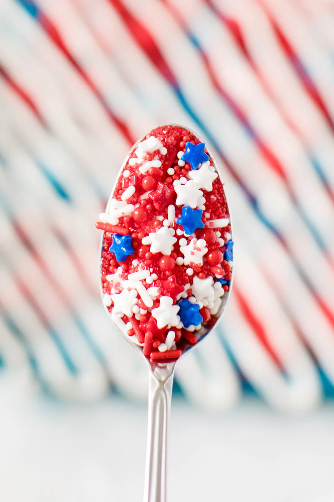 red, white and blue sprinkles for memorial day or 4th of july