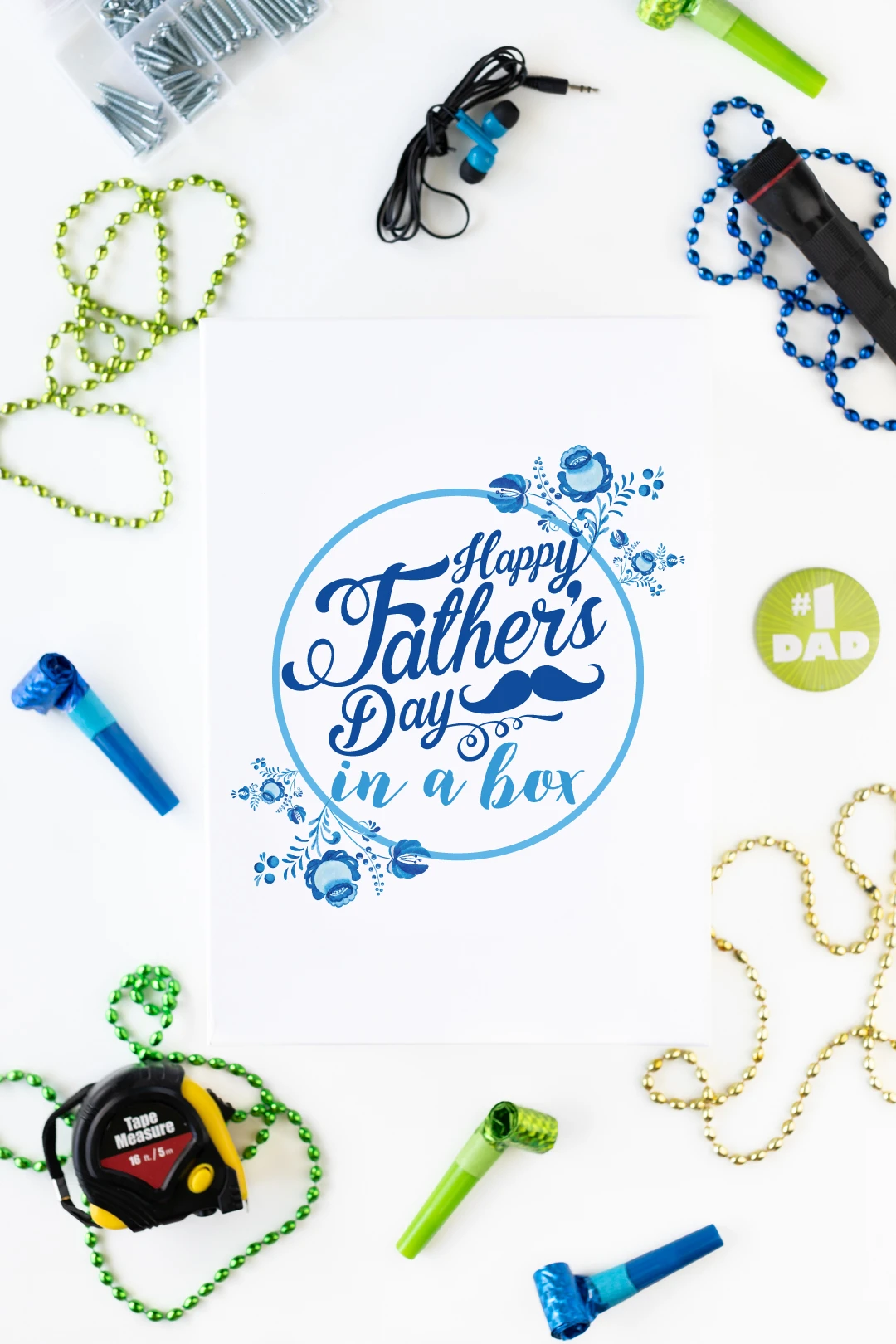 gift box with happy father's day message on top