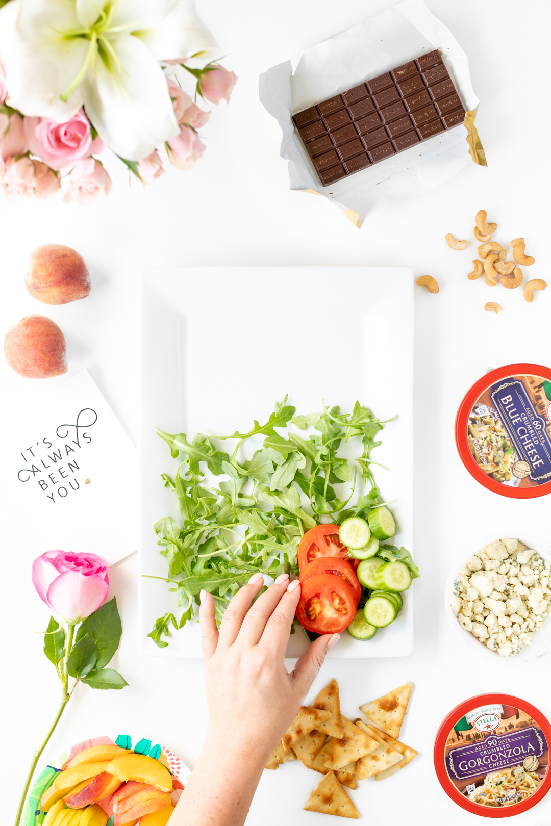 setting up a snack tray for adults