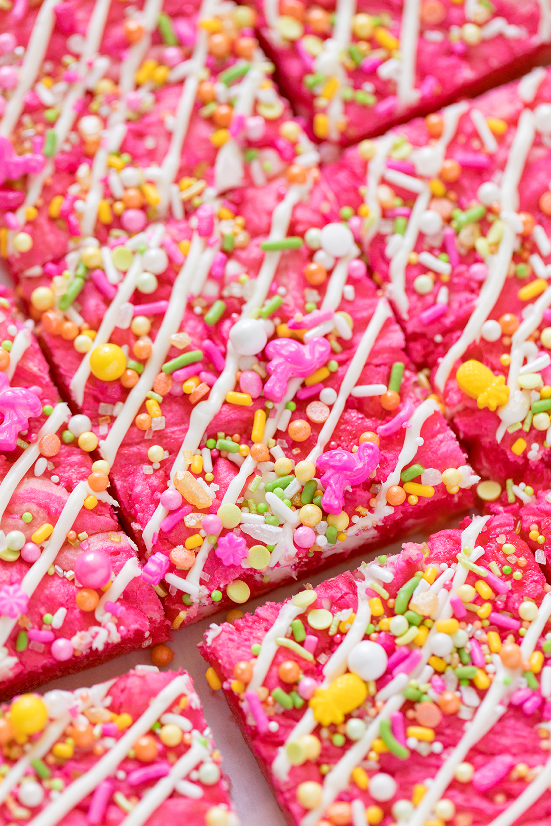 pink flamingo themed dessert bars with icing