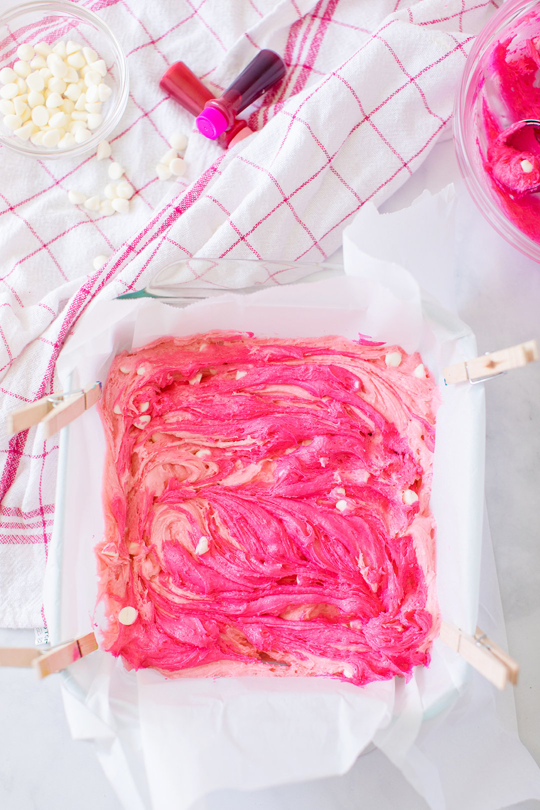 pink swirled batter