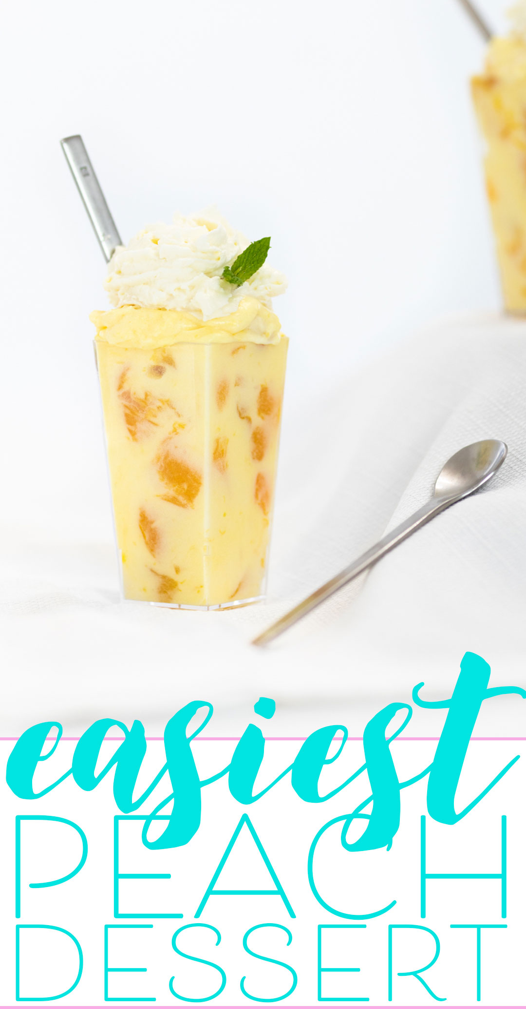Peach Dessert with only 3 easy ingredients. Made in minutes, ready in an hour. Oh yum.