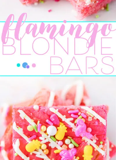 Easy Flamingo Dessert Bars are perfect for summer parties. Perfectly pink dessert topped with the best flamingo sprinkles around.