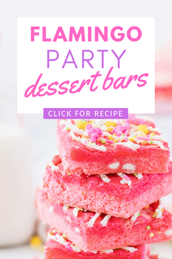 Flamingo Party Dessert Bars with the BEST Flamingo Sprinkles.