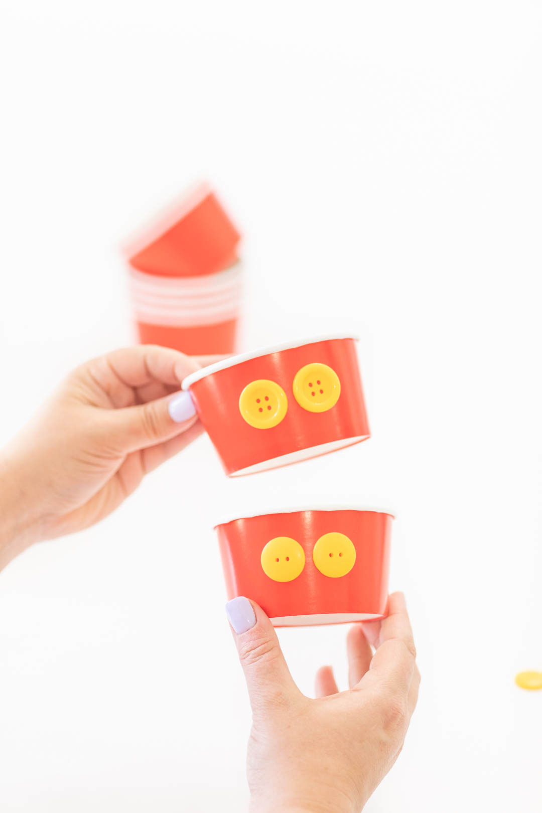 Stack of DIY Mickey Ice Cream Cups