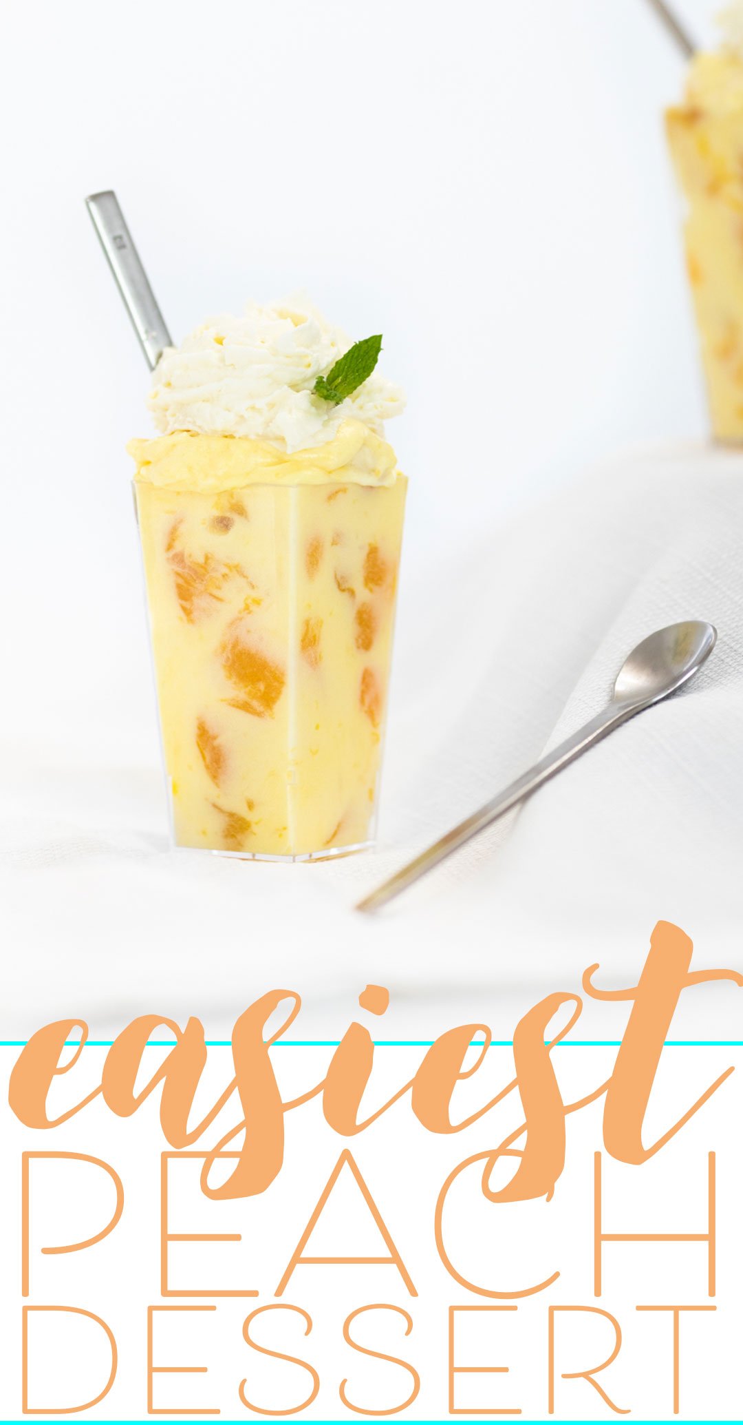 Peach Dessert with only 3 easy ingredients. Made in minutes, ready in an hour. Oh yum.