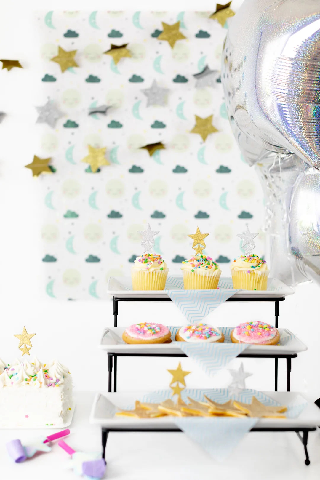 tiered stand with party treats